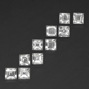 5.06 ctw White Topaz Stones, Natural Topaz in Square Facet Shape for Sale