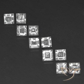 5.19ctw Natural Clear White Topaz, Square, VS