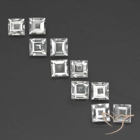 4.12ctw Natural Clear White Topaz, Square, VVS-VS