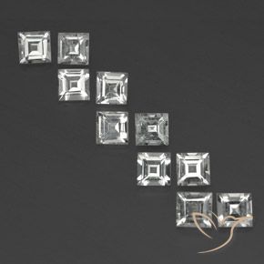Warm White Topaz Gem - 0.4ct Square Facet (ID: 341894)