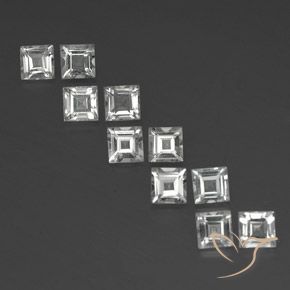 4.17ctw Natural Clear White Topaz, Square, VVS-VS