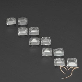 Topaz Gemstones in 4 x 4 mm (calibrated) Size for Sale, Topaz Stones in Clear White Color