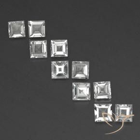 3.88ctw Natural White Topaz, Square, VVS-VS