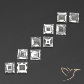 3.88 ctw White Topaz Stones, Natural Topaz in Square Facet Shape for Sale