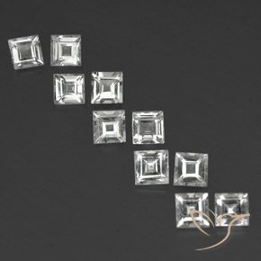 4.26ctw Natural Clear White Topaz, Square, VVS-VS