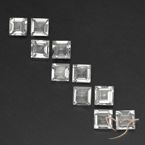 3.87ctw Natural White Topaz, Square, VVS-VS