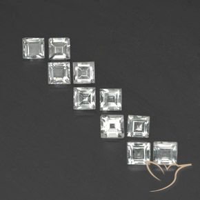 4.00ctw Natural Warm White Topaz, Square, VVS-VS