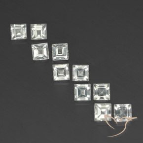 4.88ctw Natural Warm White Topaz, Square, VVS-VS