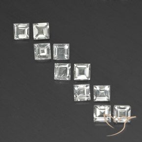 4.28ctw Natural Warm White Topaz, Square, VVS-VS