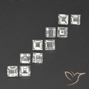 4.28 ctw White Topaz Stones, Natural Topaz in Square Facet Shape for Sale