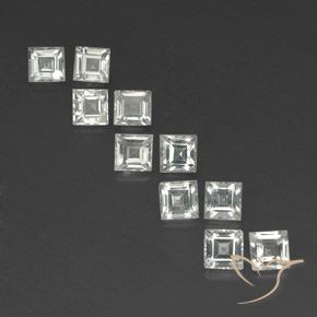 3.91ctw Natural Warm White Topaz, Square, VVS-VS