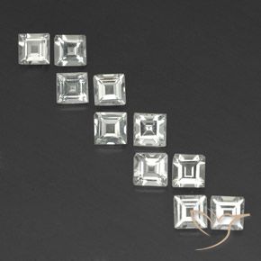3.86ctw Natural Warm White Topaz, Square, VVS-VS, Photo A