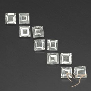 3.90ctw Natural Warm White Topaz, Square, VS