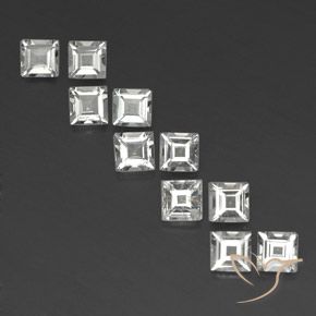 3.96ctw Natural Warm White Topaz, Square, VS