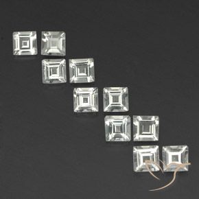 3.86ctw Natural Warm White Topaz, Square, VVS-VS
