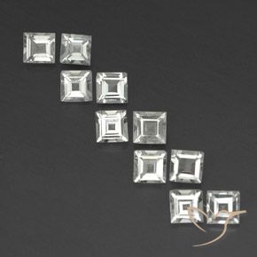 3.84ctw Natural Warm White Topaz, Square, VVS-VS