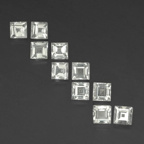 4.47 ct White Topaz Gemstone, Topaz Gem in Square Facet Shape for Sale.