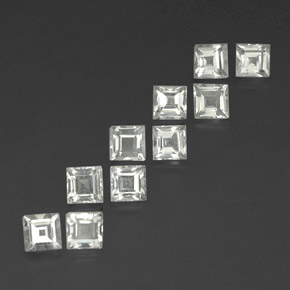 4.47 ct White Topaz Stone, Natural Topaz in Square Facet Shape for Sale