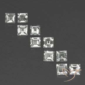 4.20ctw Natural Clear White Topaz, Square, VS