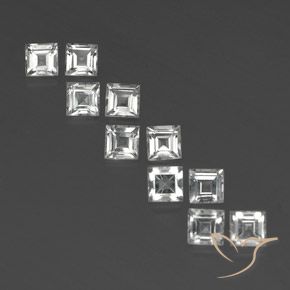 3.99ctw Natural Warm White Topaz, Square, VS