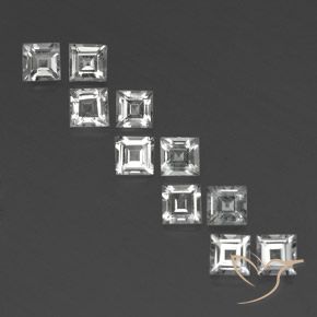 4.12ctw Natural Clear White Topaz, Square, VS