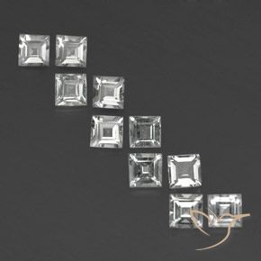 3.97ctw Natural Warm White Topaz, Square, VS
