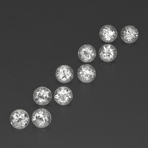 2.87 ct White Topaz Stone, Natural Topaz in Round Facet Shape for Sale