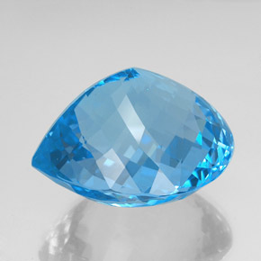 Topaz Gemstone in 34.2 x 30 mm Size for Sale, Topaz Stone in Swiss Blue Color