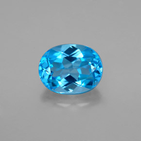 2.71 ct Blue Topaz Gemstone, Topaz Gem in Oval Facet Shape for Sale.