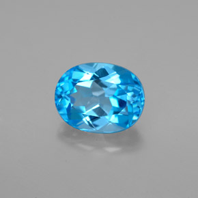 2.71 ct Blue Topaz Stone, Natural Topaz in Oval Facet Shape for Sale