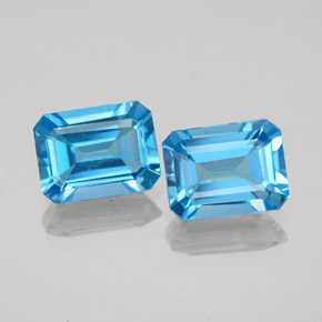 3.36 ct Blue Topaz Gemstone, Topaz Gem in Octagon Facet Shape for Sale.
