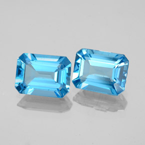 3.36 ct Blue Topaz Stone, Natural Topaz in Octagon Facet Shape for Sale