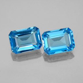 3.49 ctw Blue Topaz Gemstones, Topaz Gems in Octagon Facet Shape for Sale.