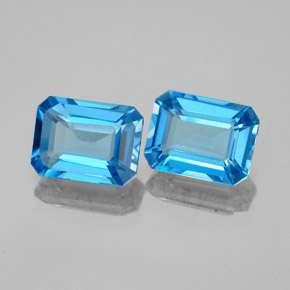 3.49 ctw Blue Topaz Stones, Natural Topaz in Octagon Facet Shape for Sale