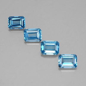 7.07 ctw Blue Topaz Gemstones, Topaz Gems in Octagon Facet Shape for Sale.