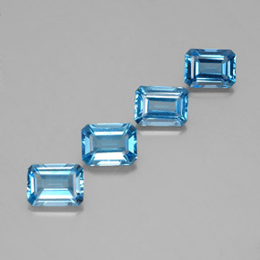 7.07 ctw Blue Topaz Stones, Natural Topaz in Octagon Facet Shape for Sale
