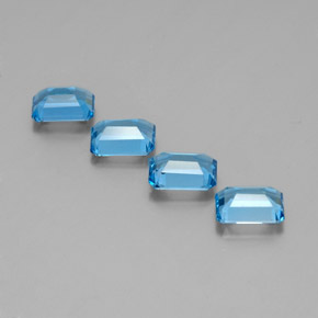 Topaz Gemstones in 8 x 6 mm (calibrated) Size for Sale, Topaz Stones in Swiss Blue Color