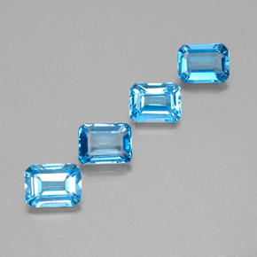 7.32 ct Blue Topaz Stone, Natural Topaz in Octagon Facet Shape for Sale