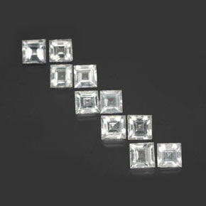 3.80 ctw White Topaz Stones, Natural Topaz in Square Facet Shape for Sale