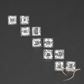 3.87ctw Natural Clear White Topaz, Square, VVS-VS