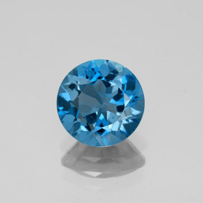 2.03 ct Blue Topaz Gemstone, Topaz Gem in Round Facet Shape for Sale.