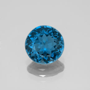 2.24 ct Blue Topaz Gemstone, Topaz Gem in Round Facet Shape for Sale.
