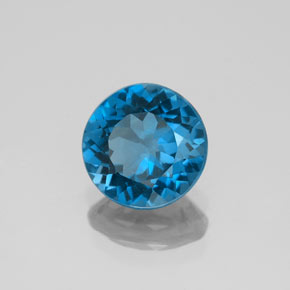 2.24 ct Blue Topaz Stone, Natural Topaz in Round Facet Shape for Sale