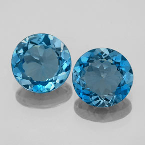 3.43 ct Blue Topaz Gemstone, Topaz Gem in Round Facet Shape for Sale.