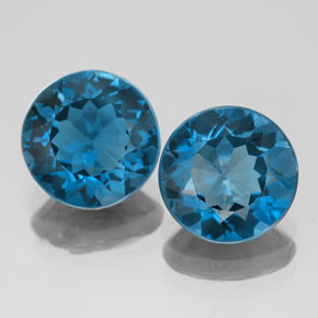 4.15 ct Blue Topaz Gemstone, Topaz Gem in Round Facet Shape for Sale.