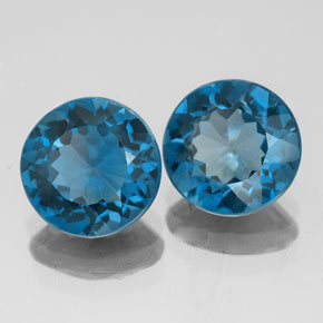 4.15 ct Blue Topaz Stone, Natural Topaz in Round Facet Shape for Sale
