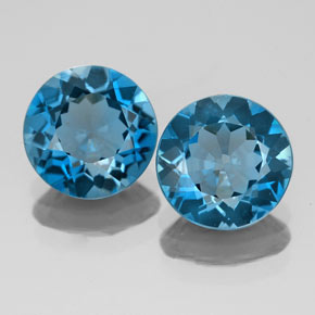 3.64 ct Blue Topaz Gemstone, Topaz Gem in Round Facet Shape for Sale.
