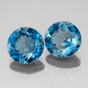 3.64 ct Blue Topaz Stone, Natural Topaz in Round Facet Shape for Sale