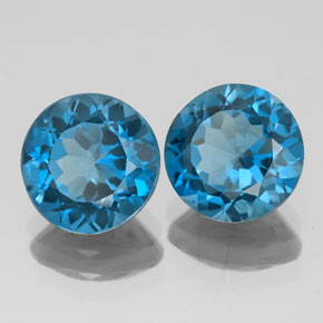 4.32 ct Blue Topaz Stone, Natural Topaz in Round Facet Shape for Sale