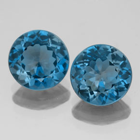 4.28 ct Blue Topaz Gemstone, Topaz Gem in Round Facet Shape for Sale.